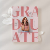 Roze Vet Modern Classic Photo Afstuderen Kaart