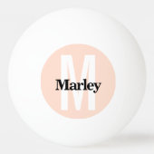 Roze vet monogram naam gepersonaliseerd pingpongbal (Voorkant)