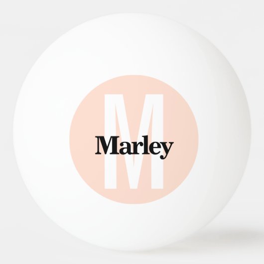 Roze vet monogram naam gepersonaliseerd pingpongbal (Achterkant)