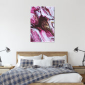 Roze & Vet Rood Abstract Fluid Art Canvas Afdruk (Insitu (Slaapkamer))