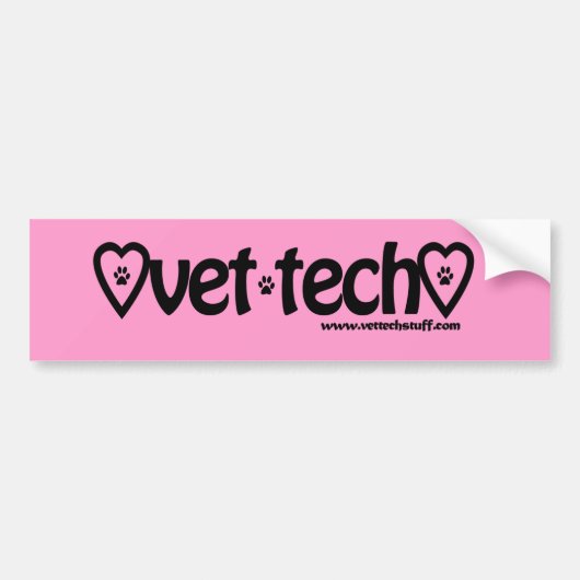 roze vet tech bumper sticker (Voorkant)