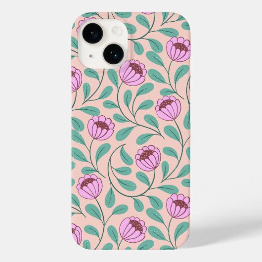 Roze vetgedrukte bloemen Case-Mate iPhone case (Achterkant)