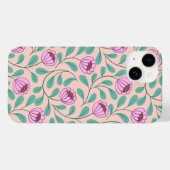 Roze vetgedrukte bloemen Case-Mate iPhone case (Achterkant (horizontaal))