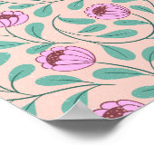 Roze vetgedrukte bloemen poster (Hoek)