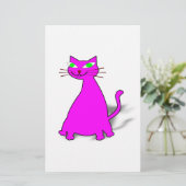 Roze vetkat briefpapier (Staand voorkant)