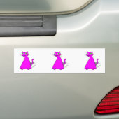 Roze vetkat bumpersticker (Op auto)