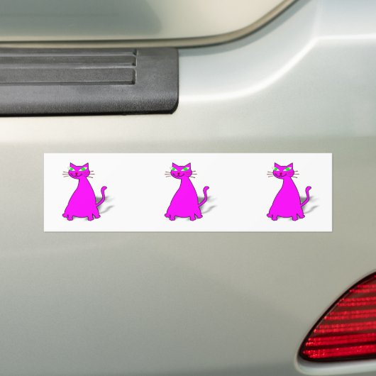 Roze vetkat bumpersticker (Op auto)