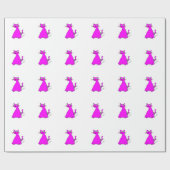 Roze vetkat cadeaupapier (Vlak)