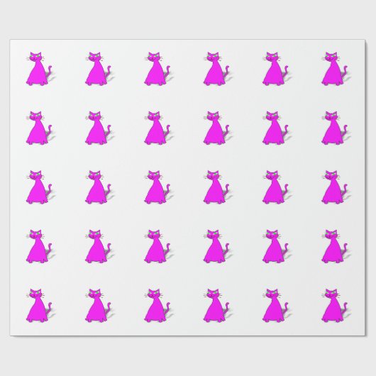 Roze vetkat cadeaupapier (Vlak)