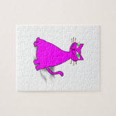 Roze vetkat legpuzzel (Horizontaal)