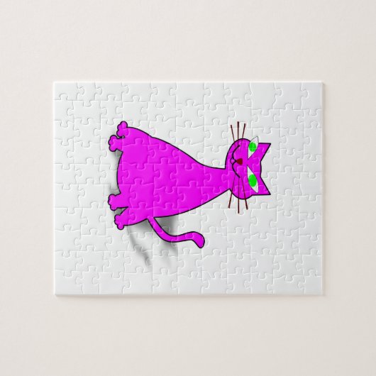 Roze vetkat legpuzzel (Horizontaal)