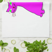 Roze vetkat theedoek (Gevouwen)