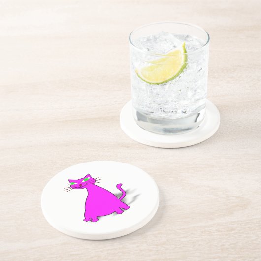 Roze vetkat zandsteen onderzetter (Zijkant)