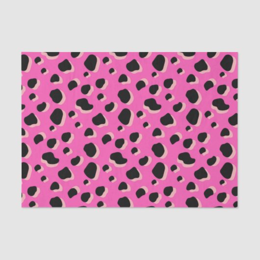 Roze Vette Dierendruk 80 jaar Tissuepapier (Voorkant)