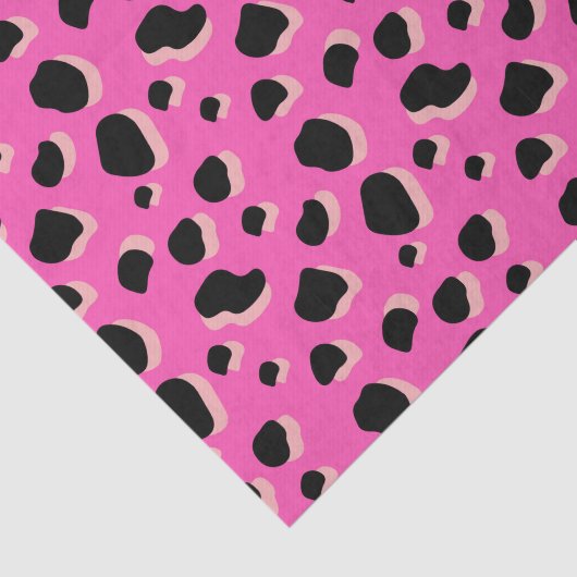 Roze Vette Dierendruk 80 jaar Tissuepapier (Detail)