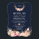 Roze vette Floral Antlers Donkerblauw nog steeds Kaart<br><div class="desc">Rustic Pink Blush Floral Antlers Monogram kaartontwerp met prachtige waterverf-geweien met roze, bloesachtige bloemkool, pijlen met harten en een bloemboekje als tussenpersoon; op de achterste florale verdeler met initialen op een rijke marineblauwe achtergrond. Het gebruik past hulpmiddel aan om uw info toe te voegen. U kunt lettertypen, kleuren wijzigen. Ga...</div>