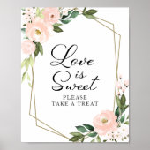 Roze vette Floral Geometric Love is een zoet teken Poster (Voorkant)