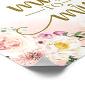 Roze vette Floral Geometric Miss aan Mrs Sign Poster (Hoek)