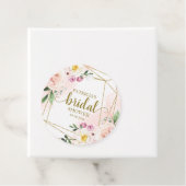 Roze vette Floral Gold Geometric Vrijgezellenfeest Bedankjes Labels (In situ)