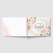 Roze vette Floral Gold Geometric Vrijgezellenfeest Gastenboek (Volledig)