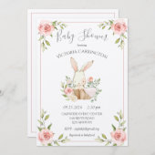 Roze vette kartonnen Baby shower Kaart (Voorkant / Achterkant)