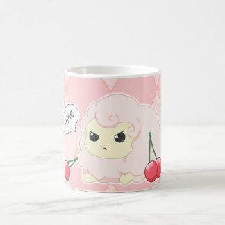 Roze vette schapen met een spoelachtige kawaii-roz koffiemok