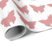 Roze vette vlinder cadeaupapier (Rol Hoek)