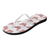 Roze vette vlinder teenslippers (Schuin)