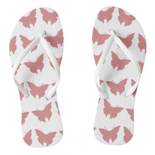 Roze vette vlinder teenslippers (Voetbed)