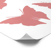 Roze vette vlinders poster (Hoek)