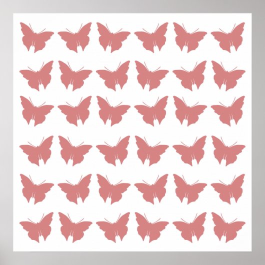 Roze vette vlinders poster (Voorkant)