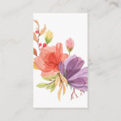 Roze Vette Wildbloemen bruiloft ACCOMMODATIE Informatiekaartje (Achterkant)