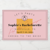 Roze Veuve Bachelorette Party Mini Champagne Label Sparkling Wijnetiket (Enkel label)