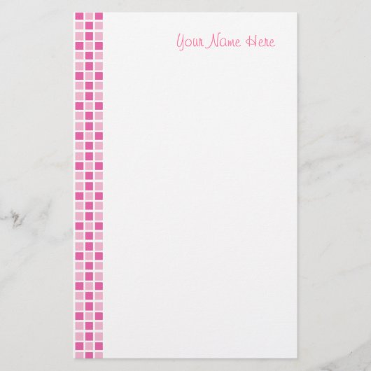 Roze viaarpatroon briefpapier (Voorkant)
