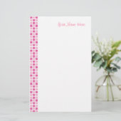 Roze viaarpatroon briefpapier (Staand voorkant)