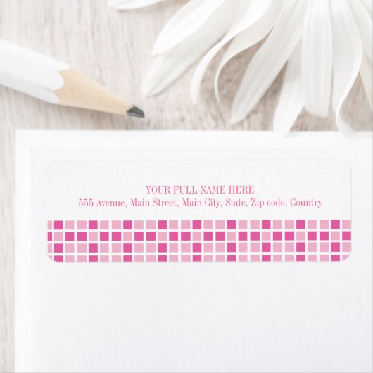 Roze viaarpatroon etiket (Insitu)