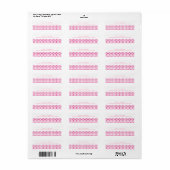 Roze viaarpatroon etiket (Full Sheet)