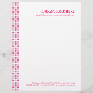 Roze viaarpatroon gepersonaliseerd briefhoofd
