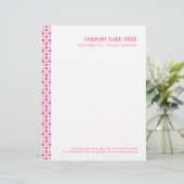 Roze viaarpatroon gepersonaliseerd briefhoofd (Staand voorkant)