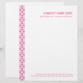 Roze viaarpatroon gepersonaliseerd briefhoofd (Voorkant / Achterkant)