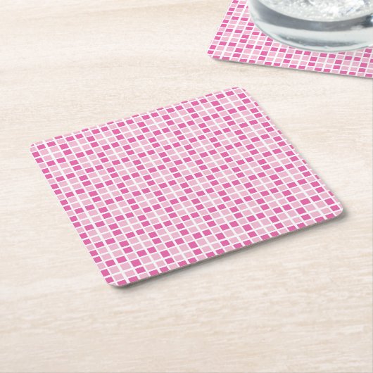 Roze viaarpatroon kartonnen onderzetters (Schuin)