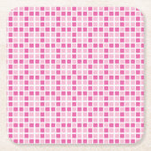 Roze viaarpatroon kartonnen onderzetters (Voorkant)