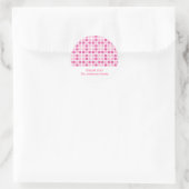 Roze viaarpatroon ronde sticker (Tas)
