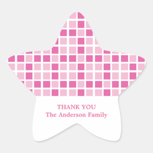 Roze viaarpatroon ster sticker (Voorkant)