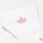 Roze viaarpatroon ster sticker (Envelop)