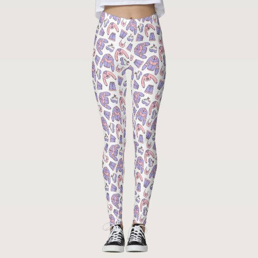 Roze Vibes 90s Mode Leggings (Voorkant)