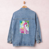 Roze Vibes Alleen – Roze Flamingo Denim Jacket (Hangar)