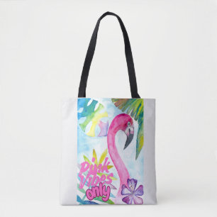 Roze Vibes Alleen – Roze Flamingo Tote Bag