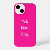 Roze Vibes Alleen Typografie Hot Pink iPhone Hoesje (Achterkant)