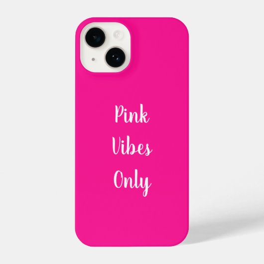 Roze Vibes Alleen Typografie Hot Pink iPhone Hoesje (Achterkant)